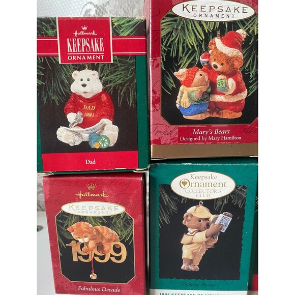 Vintage Hallmark Keepsake Lot 6 Christmas Ornamnets - Picture 2 of 8
